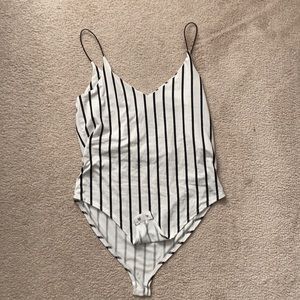 Striped body suit
